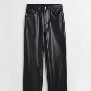 H&M size 14 90s straight faux leather pants